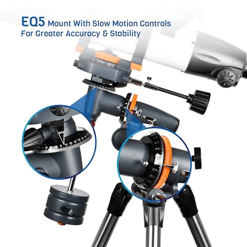 Image of AOMEKIE Telescope 650x90mm Astronomical Refractor Telescope for Adults & Beginners, Fully Multi-Coated High Transmission Coatings EQ Mount with Tripod, Phone Adapter, Wireless Control