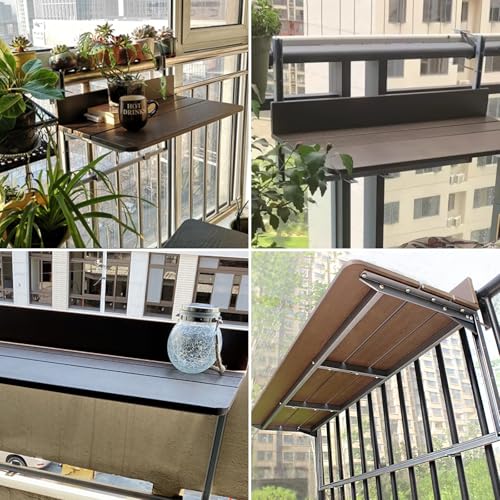 Table de bar pour balcon suspendue table pliante gain de place pour rambarde