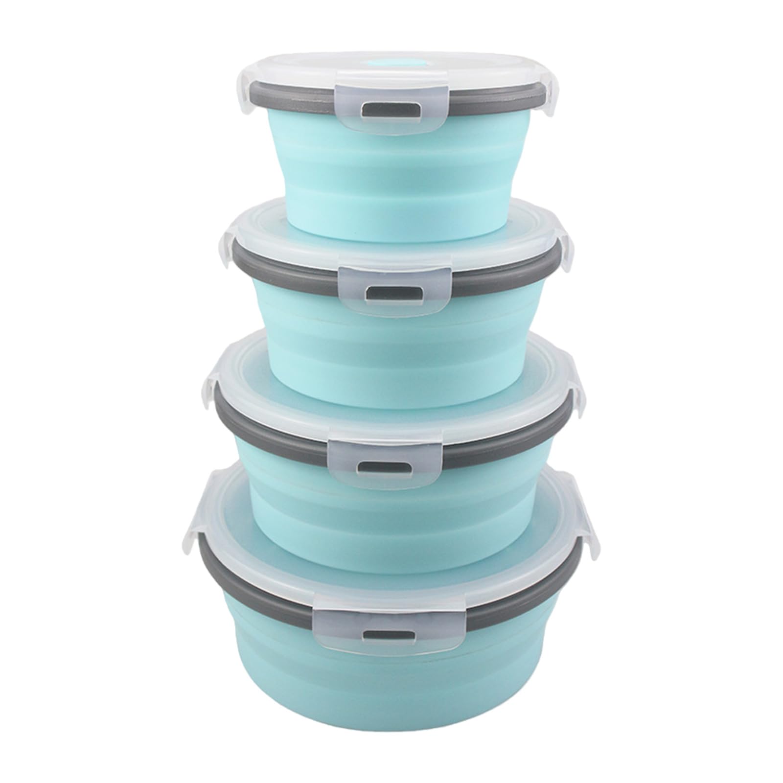 ZEPFJHE Flexible Stretchable Silicones Food Storage Container Set for Kitchen Microwave Fridge Dishwasher Safe Food Carriers Safe Cookware Set