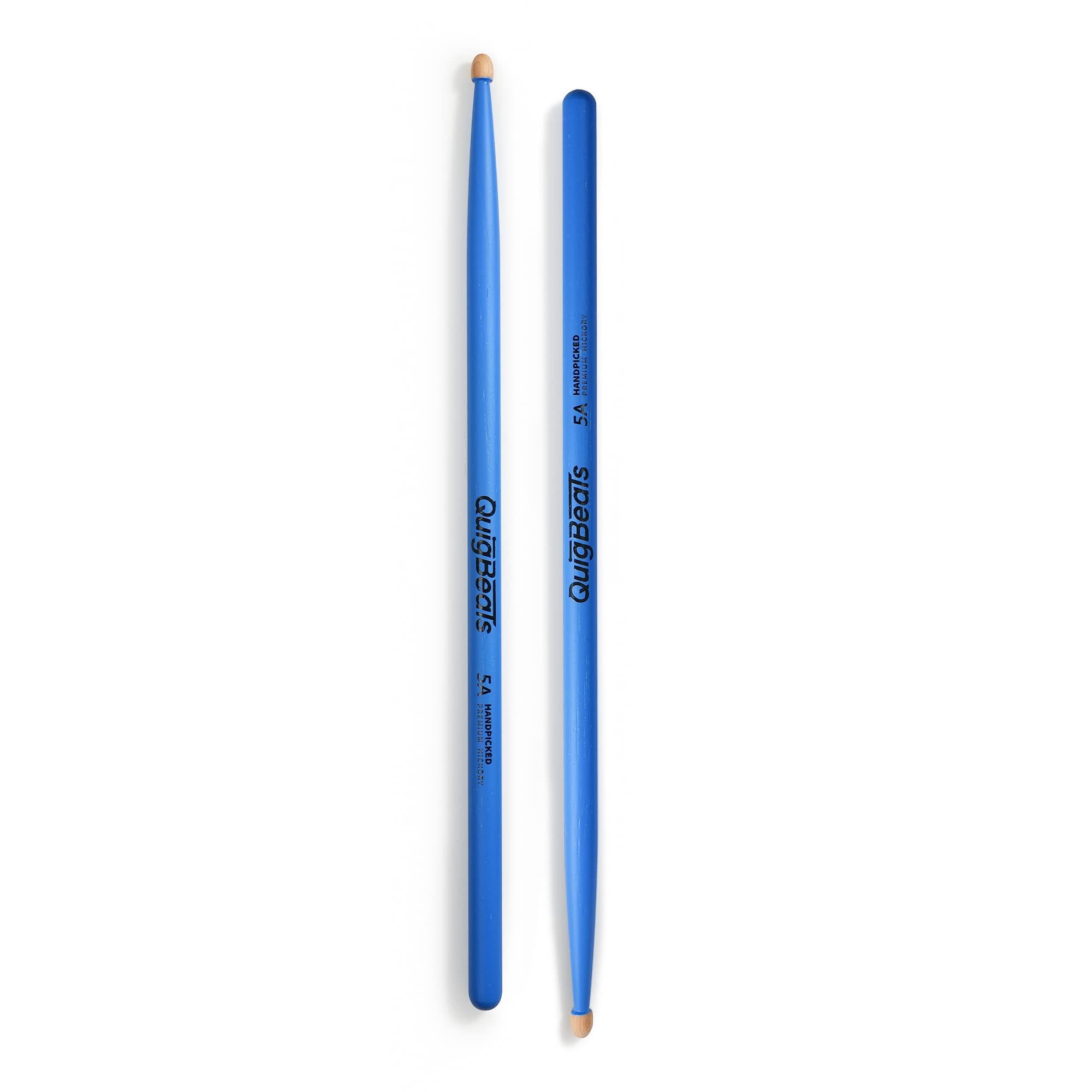 QuigBeats Drumsticks, Hickory 5A Trommelstöcke Trommelschlägel, Drumsticks für Erwachsene & Kinder 5A 3 Paar - Blau