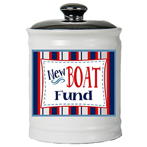 Cottage Creek New Boat Fund Jar | Boat Gifts | Boat Piggy Bank | Boating Gifts | Boat Accessories