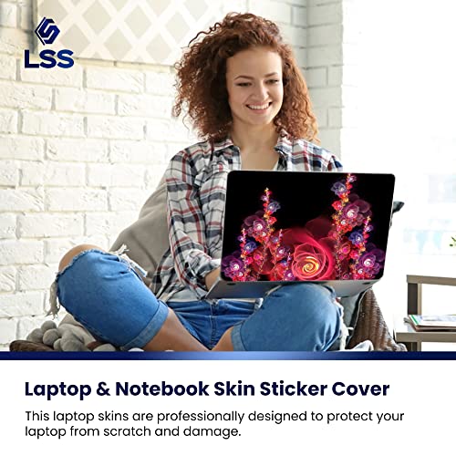 Image of LSS 17 17.3 Inche Laptop Notebook Skin Sticker with 2 Wrist Pads - Reusable Cover Protector Vinyl Sticker Cover Decal Fits 17 inch - 19 inch HP Asus Acer Samsung - Multicolor Flowers Pattern