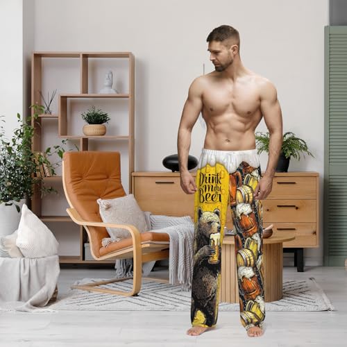 Men's Pajama Bottoms Men's Pajama Pants Lightweight Soft Long Lounge Sleepwear Pjs Bottoms with Pockets Drawstring4