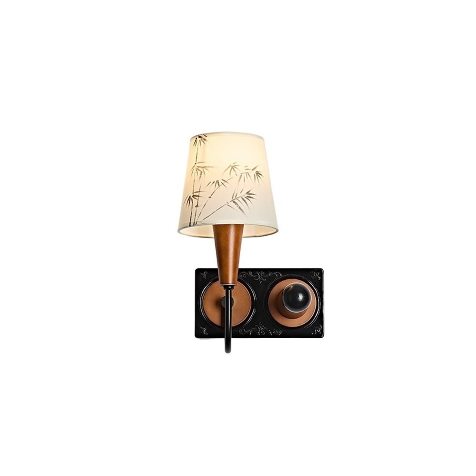 ZYYANSHOP Wall lamp Corridor Living Room with Hook Wall Lamp Fabric Lampshade Retro Decorative(Bruin)