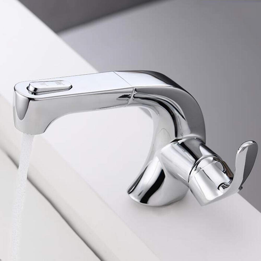 COSZWQDP Basin Mixer Tap with Pull Out Spray Bathroom Taps Dual Mode Brass Hot and Cold Retractable Sink Faucet-Golden(Nero)