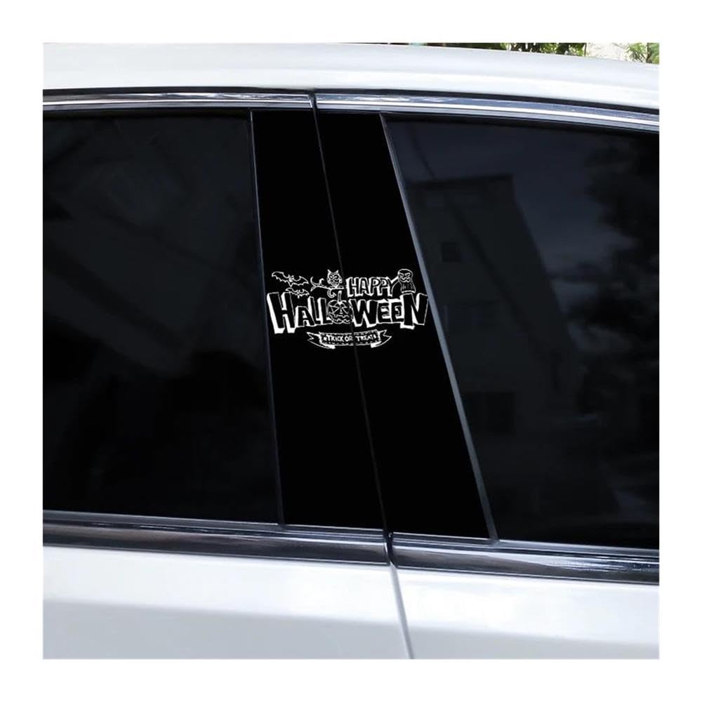 Body Parts 2pcs Halloween Black and White English Car Center Column Stickers DIY Car B-Pillar Decals(B)