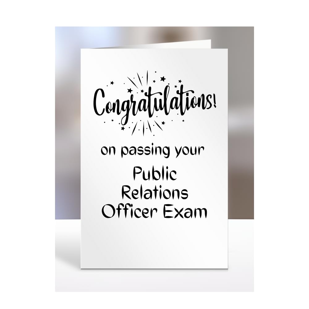 Congratulations on passing your Public Relations Officer exam card, gifts for men, women, friend, colleague, boss, manager, presents for christmas, A5-244c_81