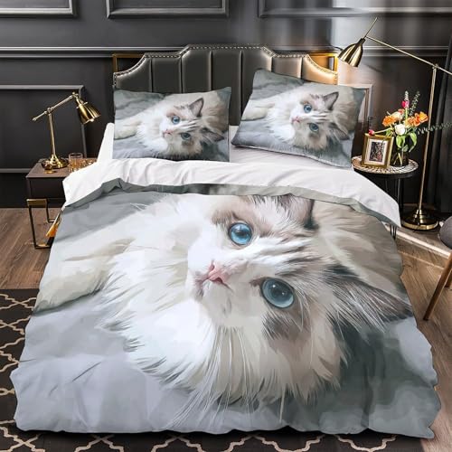Linge de lit chat 3D pour transformer la chambre d'un ado double