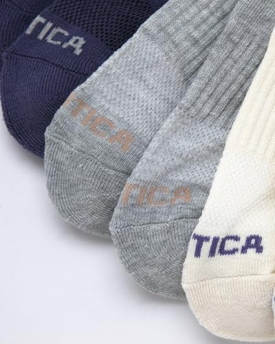 Image of Nautica Womens Quarter Socks Moisture Wicking Cushioned Socks, 12 Pack | Stretch Performance Dri-Motion Fabric, Cushioned with Arch Support, Breathable Mesh Panels, Quarter Cut, Shoe Size 4-10