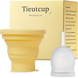 TIEUTCUP Menstrual Cup for Period (1.08fl oz) (Small) | Reusable Menstrual Cups Heavy Flow 12Hour Feminine Cup | Period Cups for Women with Medical Grade Silicone