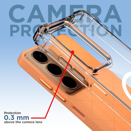 Image of Amazon Basics Back Cover for Realme Narzo 80x 5G / Realme P3x 5G / 14X 5G Mag-Safe Shockproof PC + TPU Protective Case Magnetic Support Bumper Case (Transparent Mag-Safe)