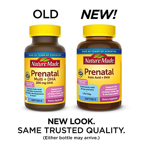 Nature Made Prenatal With Folic Acid + Dha, Prenatal Vitamin And Mineral Supplement For Daily Nutritional Support, 110 Softgels, 110 Day Supply #TOP1