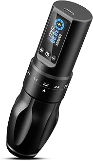 INKin Wireless Tattoo Machine for Beginners, Professional Wireless Tattoo Gun with 7 Adjustable Strokes Length, Tattoo Pen Machine 1600mAh Power Supply for Tattoo Artists