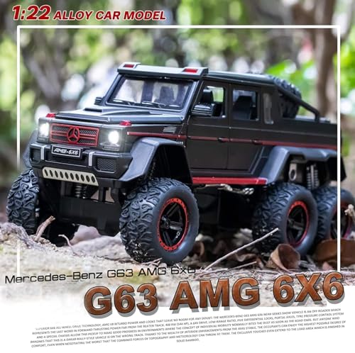 Image of VARIYA ENTERPRISE Exclusive Alloy Metal Pull Back Die-Cast Car Diecast Metal Pullback Toy Car with Openable 6 Doors,Light Music Boys Gifts Toys (1:22 Big Mercedes AMG G63 6X6-White)