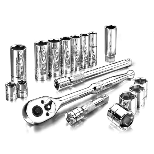 Image of Pro-Grade 18-Piece 3 /8-Inch Drive Metric Mechanics Tool Set, 19308