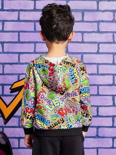 Image of Boys Humour and Comic Printed Long Sleeves Sweatshirt, Cotton Blend, Hooded Neck