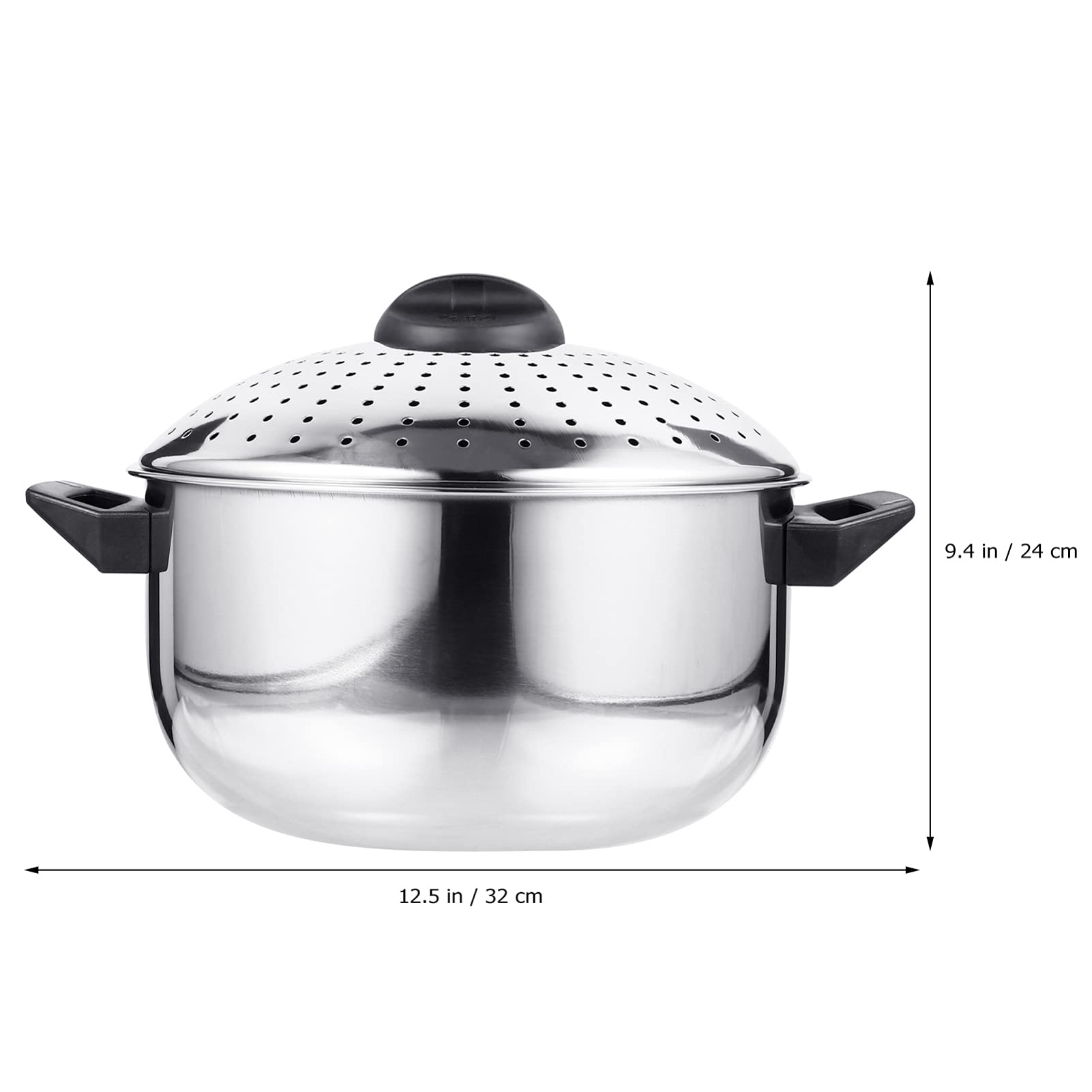 Hemoton 24CM Stainless Steel Cooking Pot Pasta Pot Noodles Cooking Pot with Strainer Kitchen Cookware