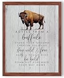 AMERICAN LUXURY GIFTS Advice From Buffalo - Inspirational Wall Art Print – Bison Wall Art Decor for Home, Office, Bedroom, Hallway, Classroom & School (Unframed, 8 x 10 inches)