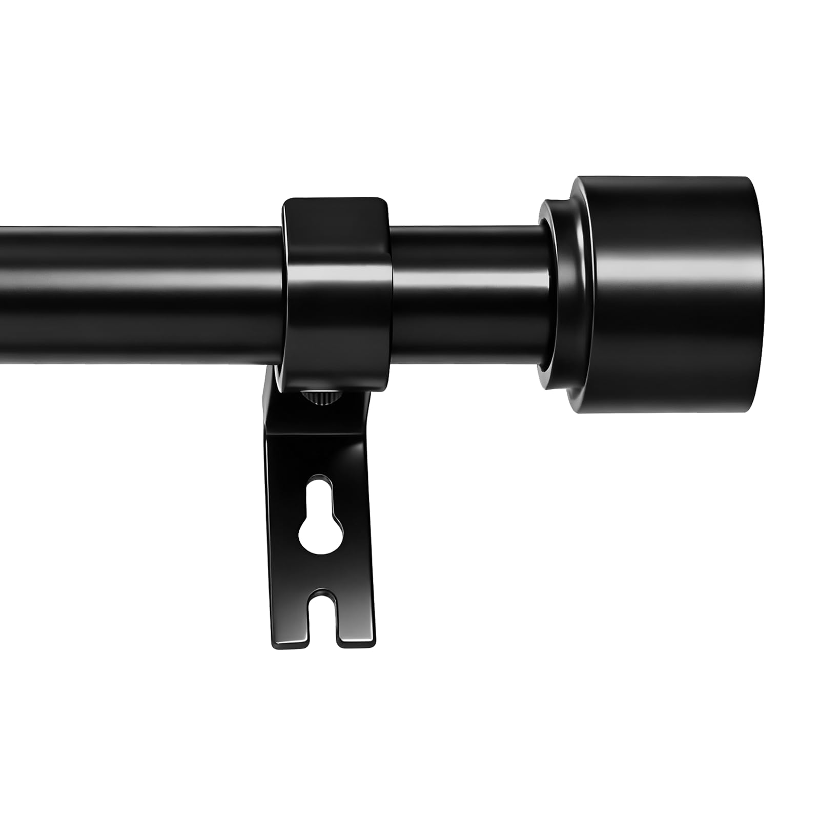 MYGOALII 70-230cm 25mm Extendable Curtain Poles for Eyelet Curtains, Metal Black Curtain Pole, Heavy Duty Curtain Rod with Multi-Piece Assembly, Including Adjustable Brackets and Classic Finials