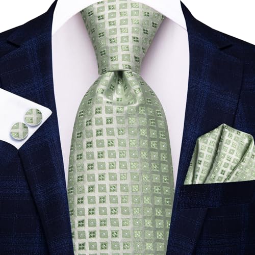 Image of Dubulle Mens Tie and Lapel Pin Paisley Striped Floral Necktie for Men Pocket Square Cufflinks 4PCS Set Wedding Party