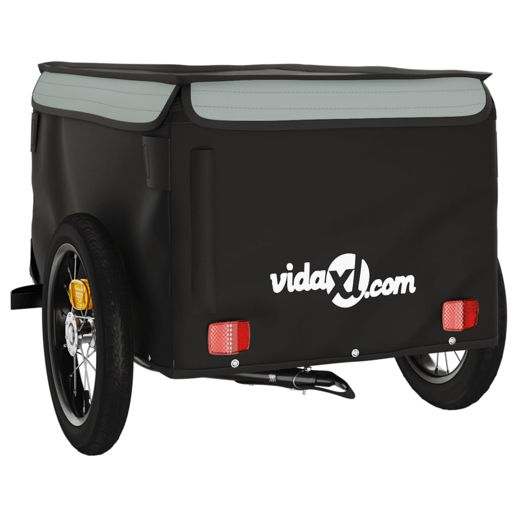 Żelazna przyczepka rowerowa 30 kg, czarno-niebieska