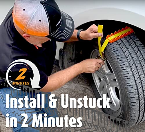 Metal Gripper Tire Chains Strap - New Version Of Traction Boards Offroad Snow Chains - Compact Tool Kit Replaces Recovery Boards & Tire Chain - For Stuck Tires In Ice Mud Sand Snow - Car Suv Truck Atv #TOP2