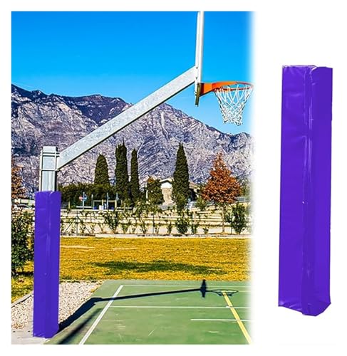 BYZOMU Square Basketball Outdoor Pole Pad, Black Blue Red Yellow, All-Weather In Ground Metal Post Protective Padding for Player Protection, Parks Yard Canopy Pillar Covers(Purple,6 x 6 inch)