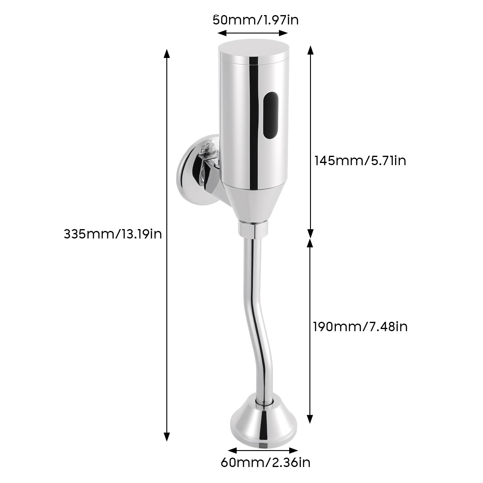 Sensor automático para orinario, cisterna de cobre con funcionamiento a pilas, descarga de 3 a 4 segundos para baños públicos y comercios, conexión G1/2"