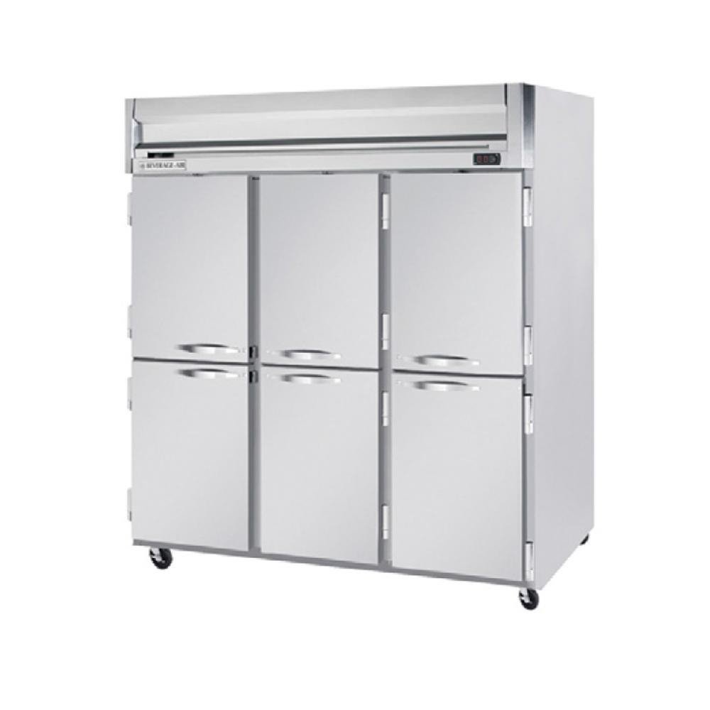 HFS3-5HS 78" Horizon Series Three Section Solid Half Door Reach-In Freezer 74 cu.ft. Capacity Stainless Steel Front Gray Painted Sides and Stainless Steel by Beverage-Air – Model
