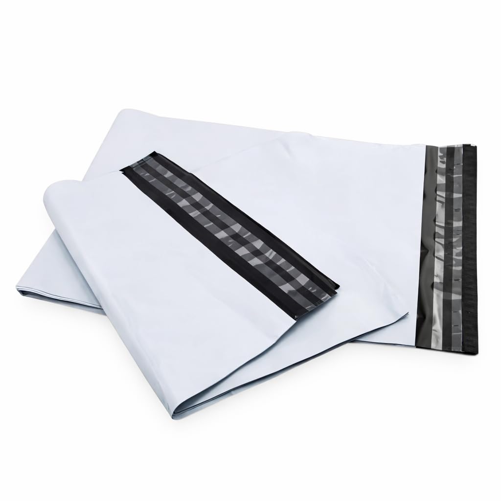 Wrapin Tamper Proof Plastic Courier Bag/Polybag with Pod (Pack of 100) for Packing - 51 Micron polybags in Different Sizes | Waterproof, Tear-Resistant Thck Courier Bags (6.5×8 Inches, 100, count)