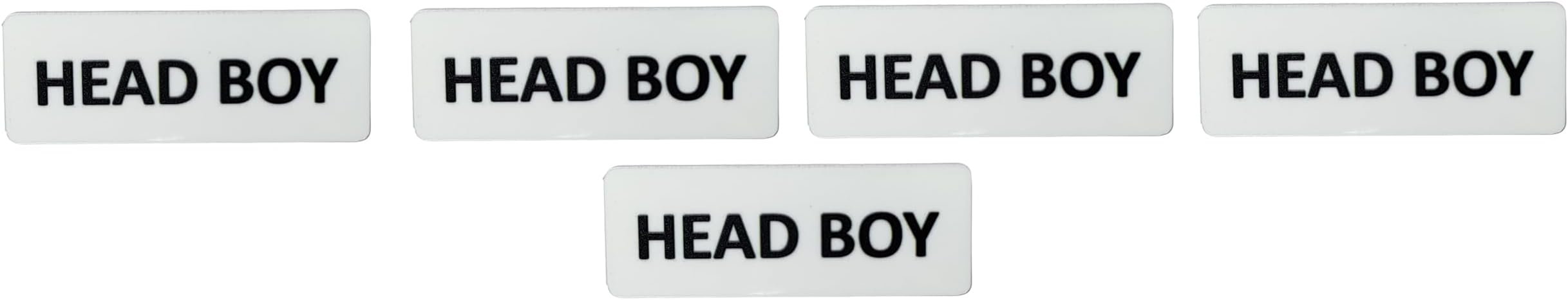 MOREL Class Head BOY Badge in White Acrylic PINBACK USE for School, College Classes, Office Staff, Name Badge, You CAN Customize Batch |Pack of 5|