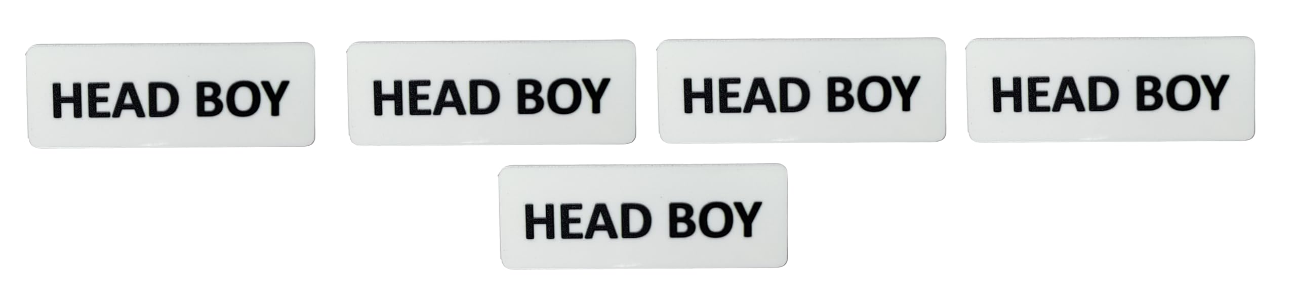 MOREL Class Head BOY Badge in White Acrylic PINBACK USE for School, College Classes, Office Staff, Name Badge, You CAN Customize Batch |Pack of 5|