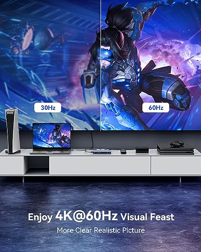 Image of HDMI Switch 5 in 1 Out 4K@60Hz, GANA HDMI Splitter Switcher with Remote, Aluminum HDMI 2.0 Switch Box Hub for 3D, HDCP2.2, HDR, Compatible with Xbox, PS5 /4 /3,Fire Stick,Roku,Blu-Ray Player, Blue