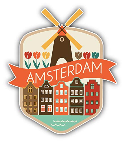 Magnet Amsterdam City Netherlands Travel Emblem Window Truck Car Vinyl Flexible Magnet Magnetic Bumper Sticker 4