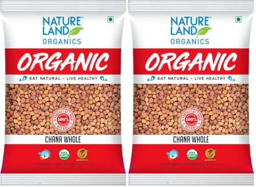 Image of Natureland Organics Chana whole 1 Kg - Organic Healthy Pulses (Pack of 2)