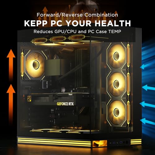 Image of Prism4 Pro 120mm PC Blade ARGB Case Fans,Infinity Mirror RGB Light Effect 5V 3PIN Motherboard Light Sync 800~1800RPM PWM PC Fan(Black Reverse)