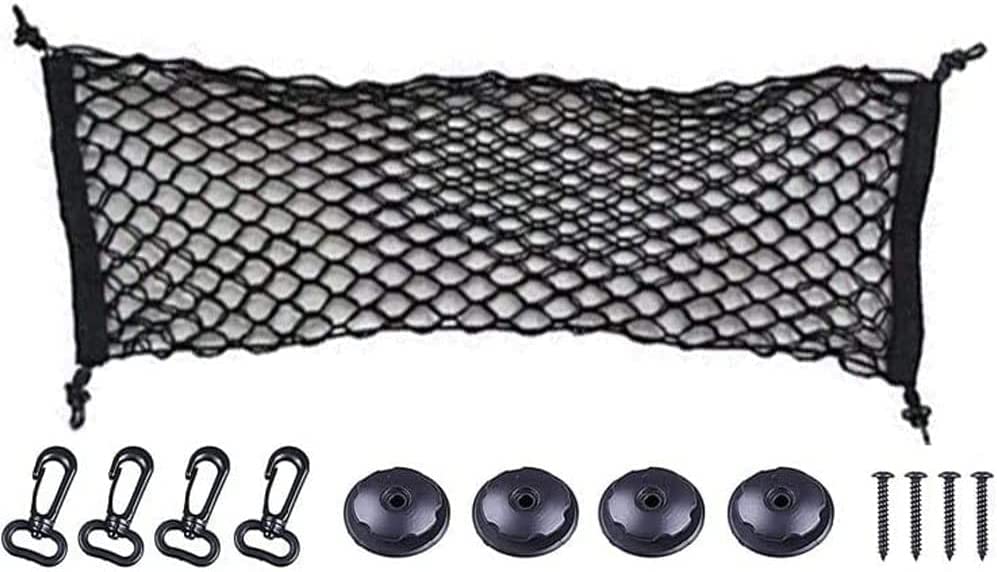 Filet de rangement de coffre réglable en nylon robuste pour voiture et SUV