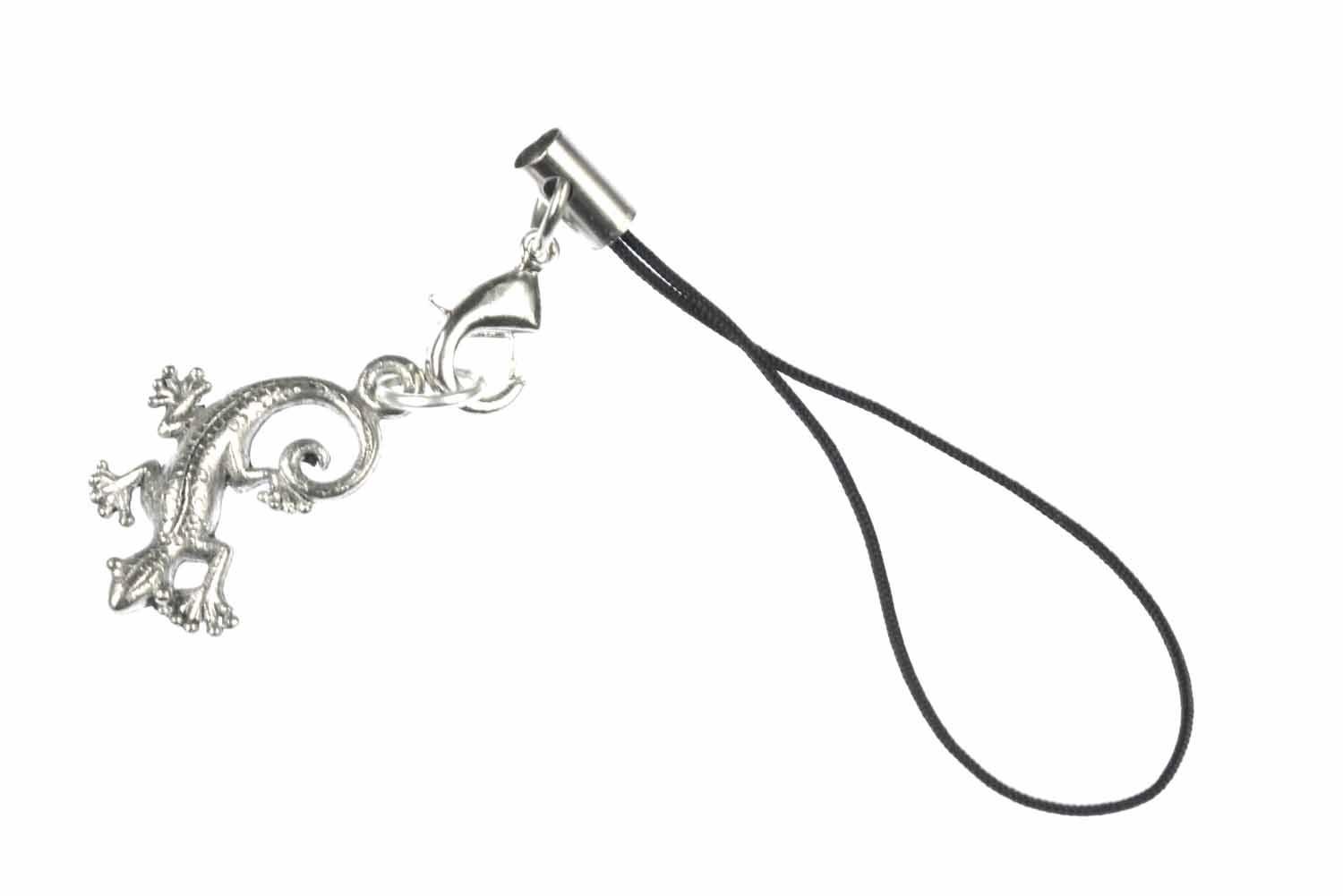 Miniblings Gecko Gekko Lizard Mobile Cell Phone Charm Pendant Salamander Silver
