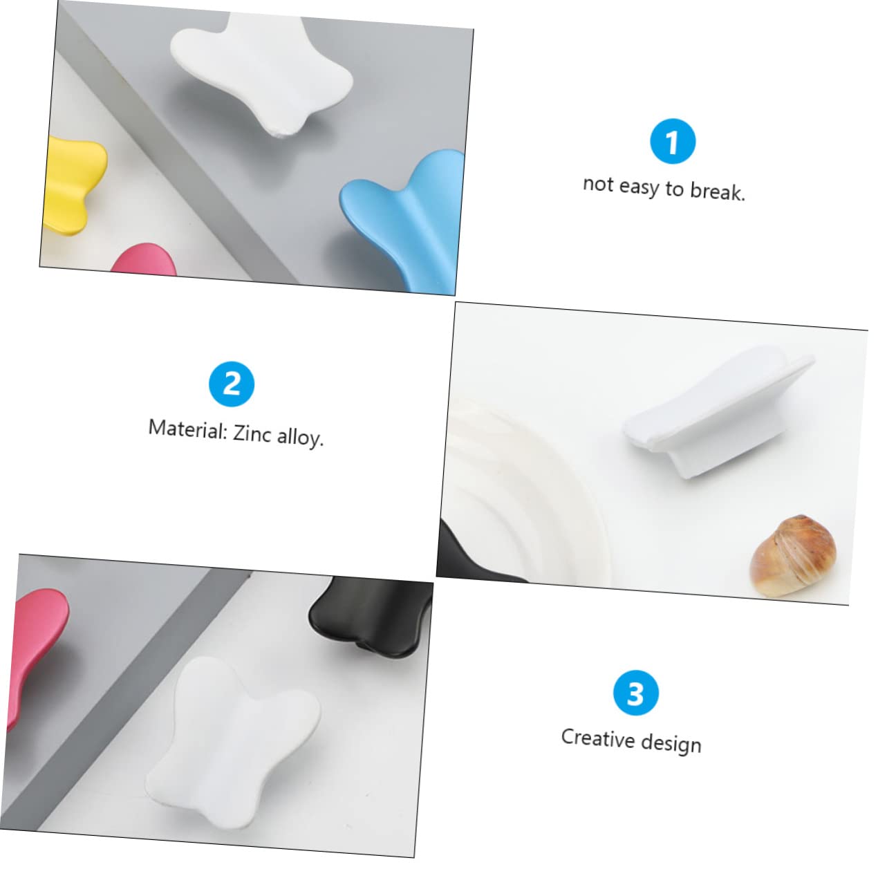 COOLHIYA 2pcs Boys and Girls Room Furniture Drawer Knobs Butterfly Style Metal Handles 16mm Distance Replacement for Cabinet Cupboard