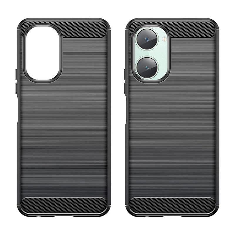 Image of Basic Case for iQOO Z9 Lite, Vivo T3 Lite 5G, Vivo Y18, Y18e, Y03, Y28s, Y37 (Carbon Fibre Black)