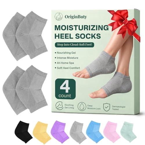 4-Pack Breathable Moisturizing Heel Socks