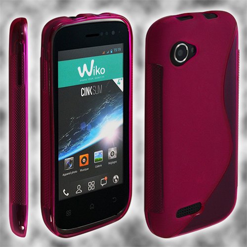 King-HighTech Housse etui coque Rose pour Wiko Cink Slim
