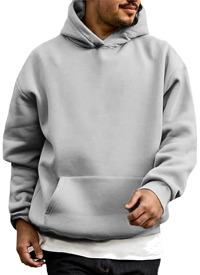 WINKEEY Felpa Uomo Maniche Lunghe Felpa con Cappuccio Tuta Autunno Inverno Top Casual a Tinta Unita con Tasche