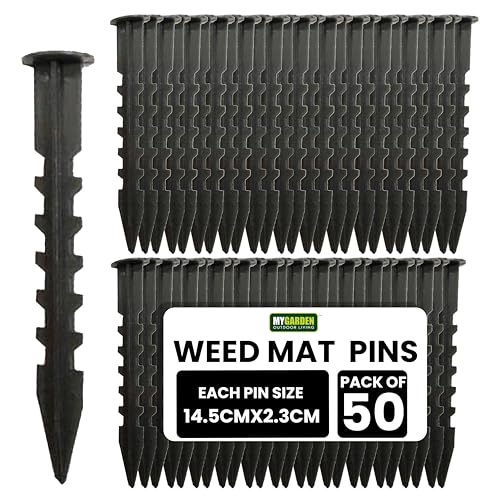 My Garden Weed Membrane Pegs 50 Pack - Plastic Ground Pegs for Weed Control, Fleece, Netting & Landscaping - Rust-Free Garden Pins & Spikes for Secure Fixing & Durable Garden Use
