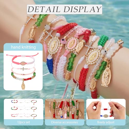 Pulseras Mexicanas Rojas de la Suerte 24 pcs miniatura 5