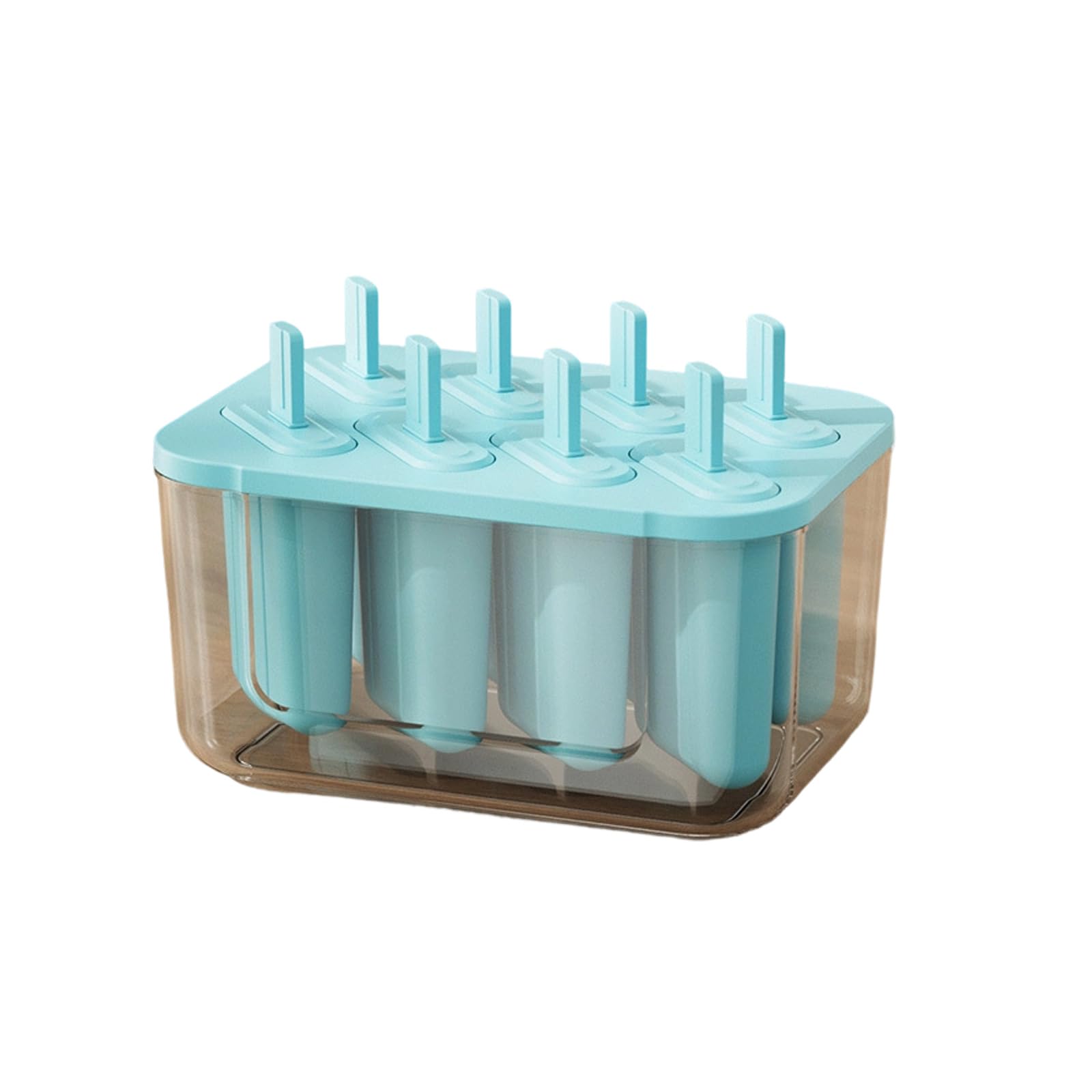 Buxuaaaa Blue Large Capacity 8 Compartment Ice Lolly Maker Dishwasher Safe Popsicles Freezer Tray With Removable Stick Dishwasher Safe Popsicles Molds