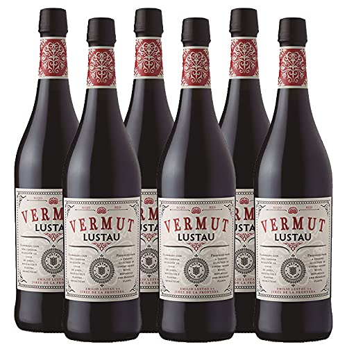 Vermut Rojo Lustau de 75 cl - Elaborado en Jerez - Bodegas Grupo Caballero (Pack de 6 botellas)