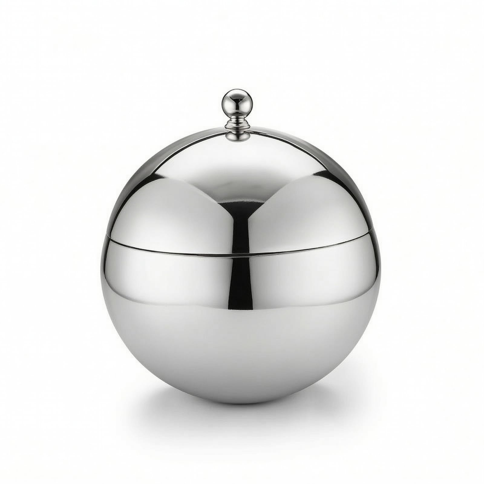 Secchiello Ghiaccio Sferico Isolato Portaghiaccio in Acciaio Inox Compatto per Ristorante, Glossy