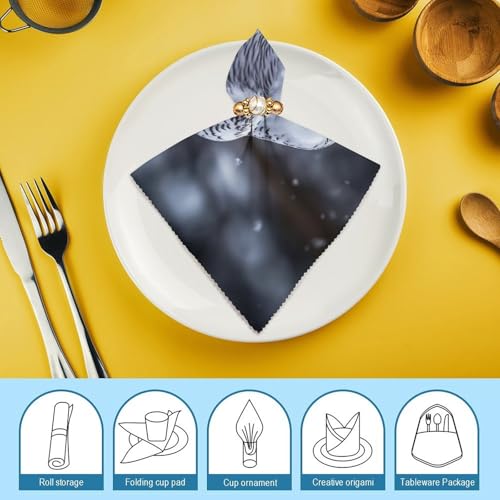 Servilletas de Tela Arctic Owl Reutilizables 4 PCS miniatura 7