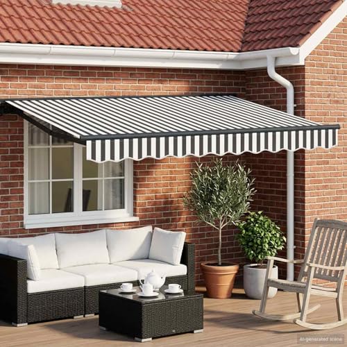 Store extérieur en polyester enduit PU avec cadre acier aluminium et commande par télécommande - 2
